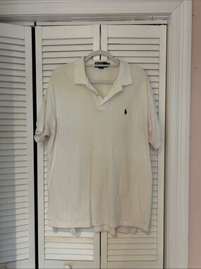 Polo by Ralph Lauren Men's White Polo with Navy Pony